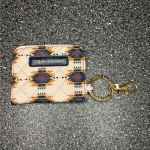 Simply Southern Aztec Cardholder Keychain - Pink, Navy & Gold